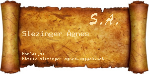 Slezinger Ágnes névjegykártya